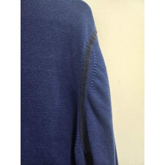 JOE Joseph Abboud Mens Pullover Sweater Large Blue 1/4 Zip Cotton Long Sleeve - Picture 2 of 8